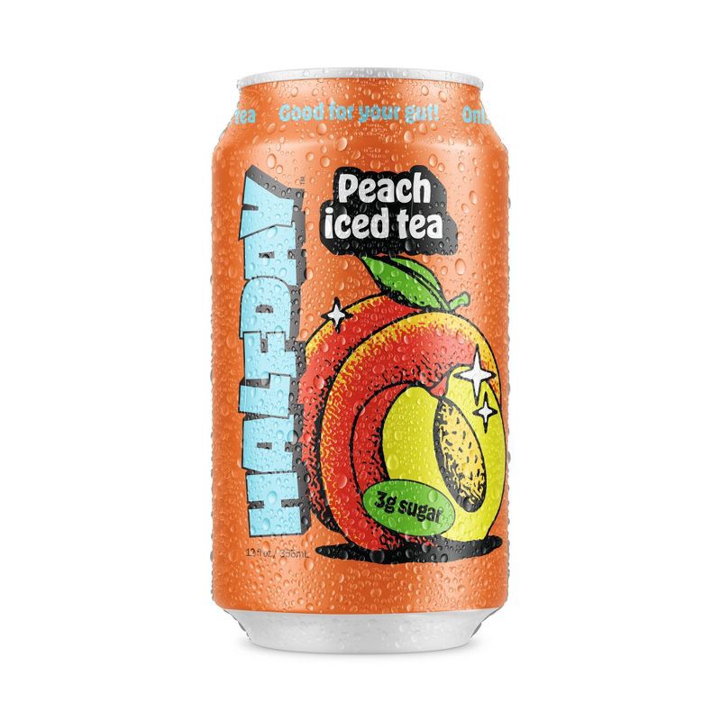 slide 10 of 11, Halfday Iced Tea Halfday Peach Green Iced Tea - 12 fl oz Can, 12 fl oz