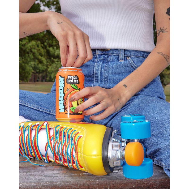 slide 3 of 11, Halfday Iced Tea Halfday Peach Green Iced Tea - 12 fl oz Can, 12 fl oz