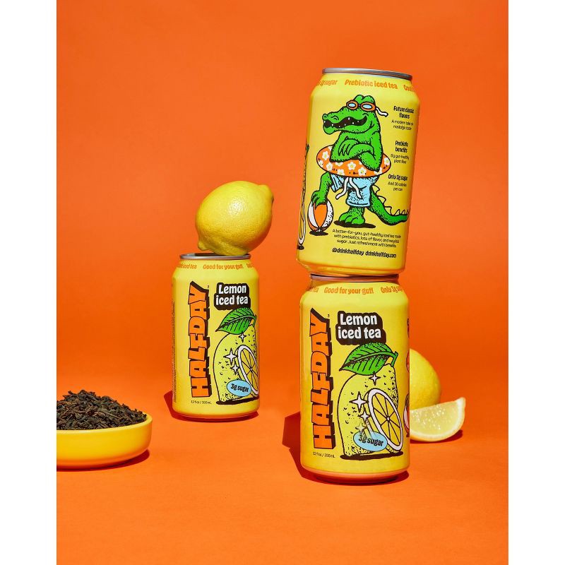 slide 6 of 10, Halfday Iced Tea Halfday Lemon Black Iced Tea - 12 fl oz Can, 12 fl oz