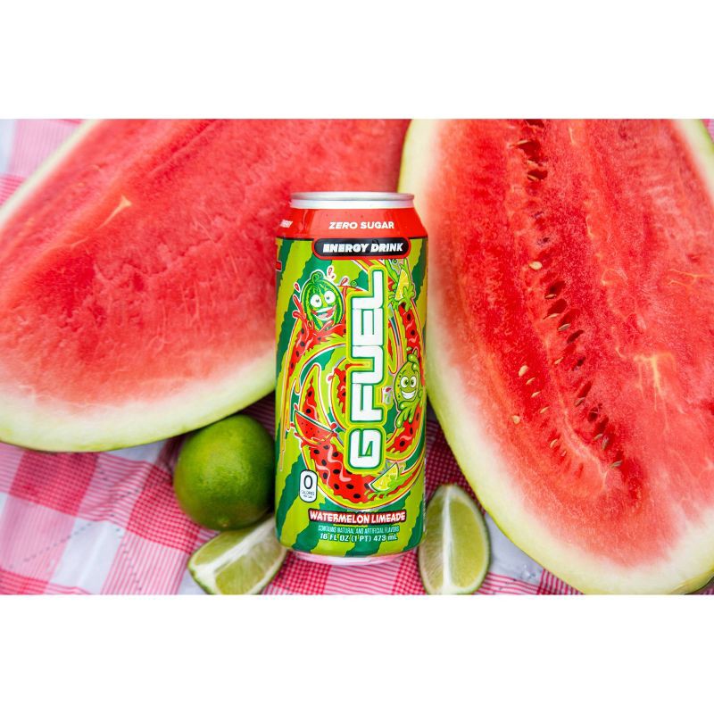 slide 5 of 8, G Fuel Watermelon Limeaid Energy Drink - 16 fl oz Can, 16 fl oz
