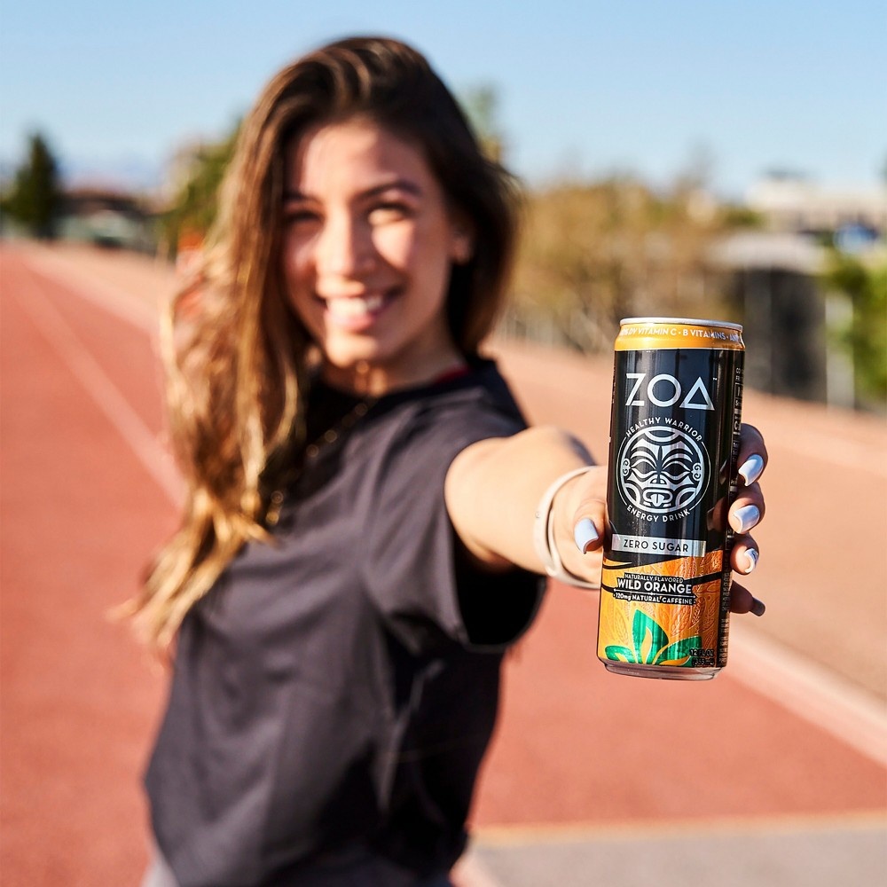 slide 5 of 7, ZOA Wild Orange Zero Sugar Energy Drink - 12 fl oz Can, 12 fl oz