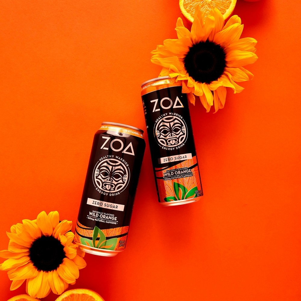 slide 3 of 7, ZOA Wild Orange Zero Sugar Energy Drink - 12 fl oz Can, 12 fl oz