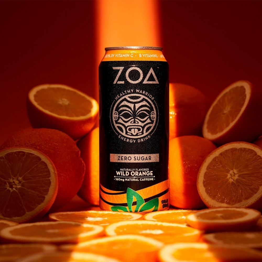 slide 7 of 7, ZOA Wild Orange Zero Sugar Energy Drink - 12 fl oz Can, 12 fl oz
