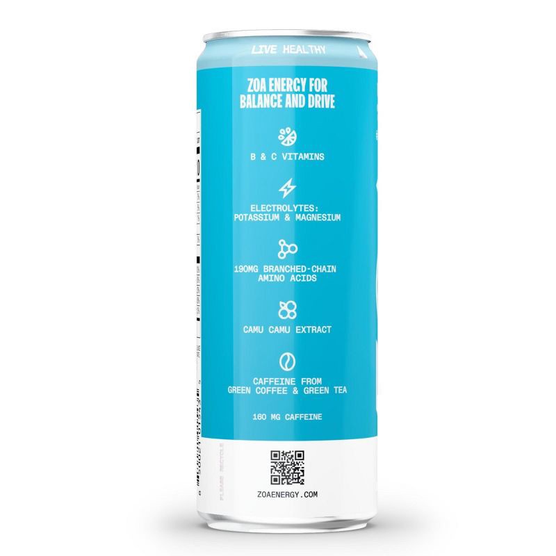 slide 5 of 6, ZOA Tropical Punch Zero Sugar Energy Drink - 12 fl oz Can, 12 fl oz