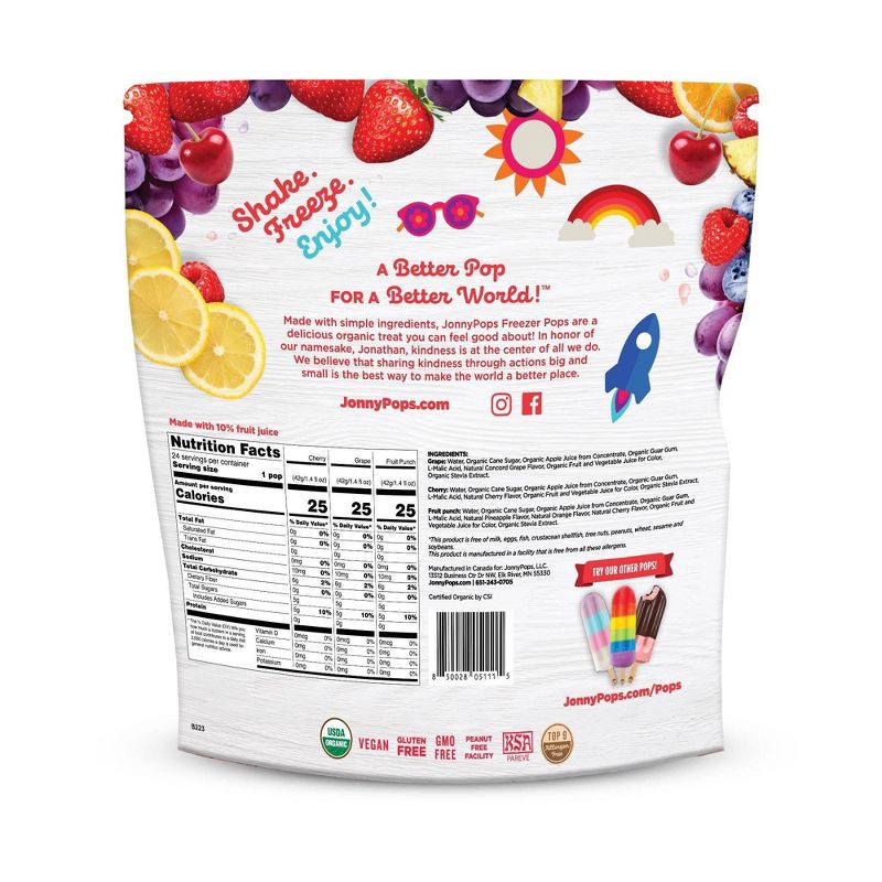 slide 2 of 2, JonnyPops Jonny Pops Organic Freezer Pops - 33.6 fl oz/24ct, 33.6 fl oz, 24 ct