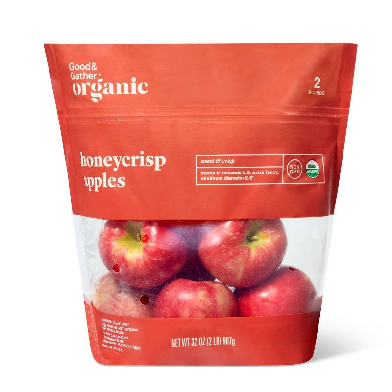 slide 1 of 4, Organic Honeycrisp Apples - 2lb Bag - Good & Gather™, 2 lb