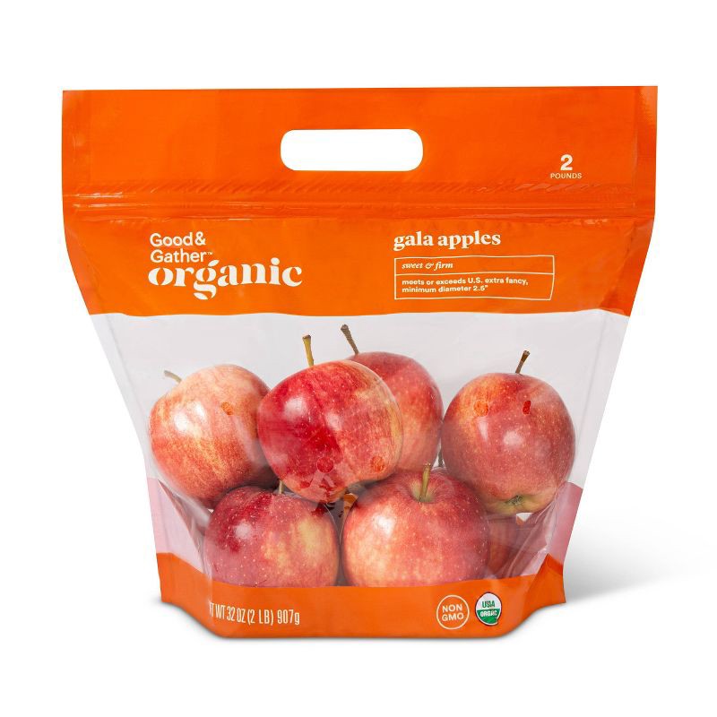 slide 1 of 3, Organic Gala Apples - 2lb Bag - Good & Gather™, 2 lb