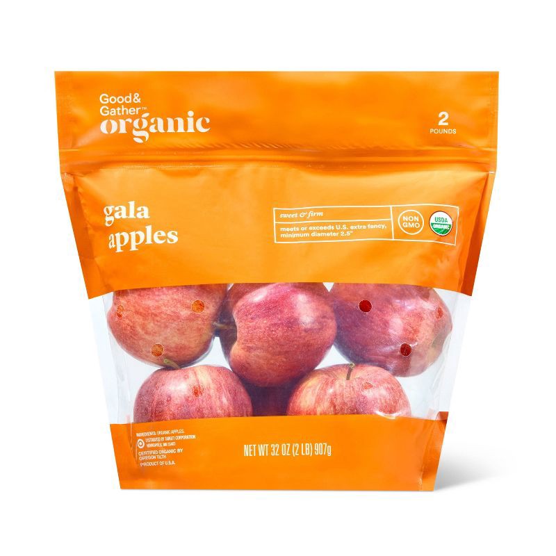 slide 1 of 4, Organic Gala Apples - 2lb Bag - Good & Gather™, 2 lb