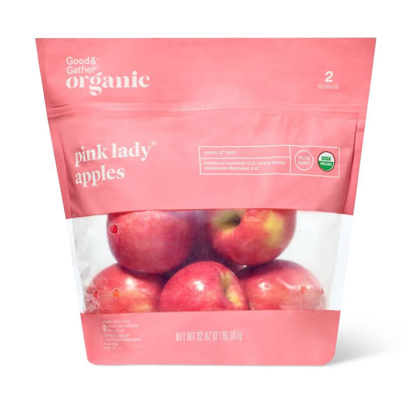 slide 1 of 4, Organic Pink Lady Apples - 2lb Bag - Good & Gather™, 2 lb