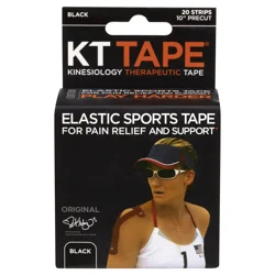 KT Tape Black Cotton Kinesiology Tape 20 ea