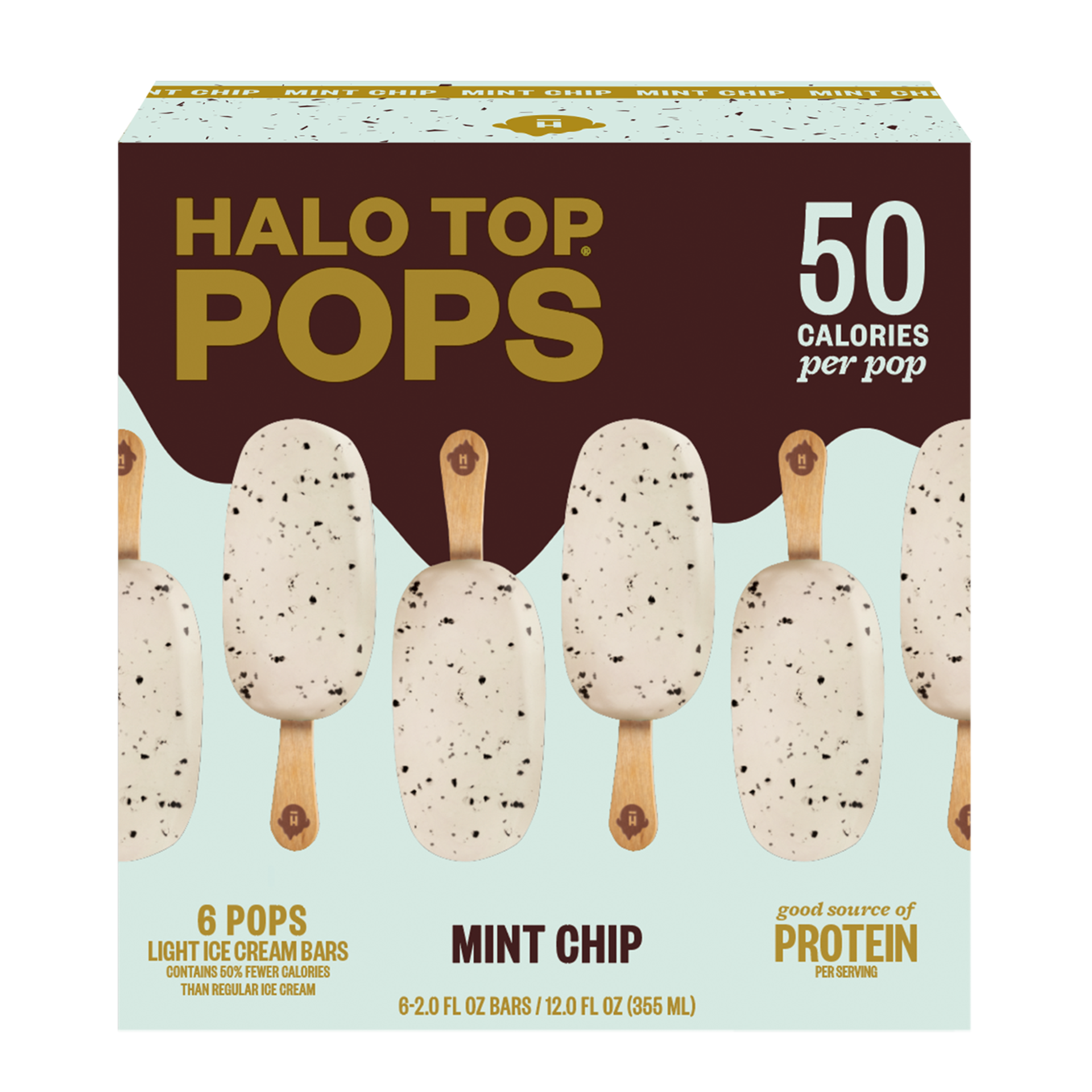 slide 2 of 7, Halo Top Creamery Mint Chip Pops, 6 ct; 2 fl oz