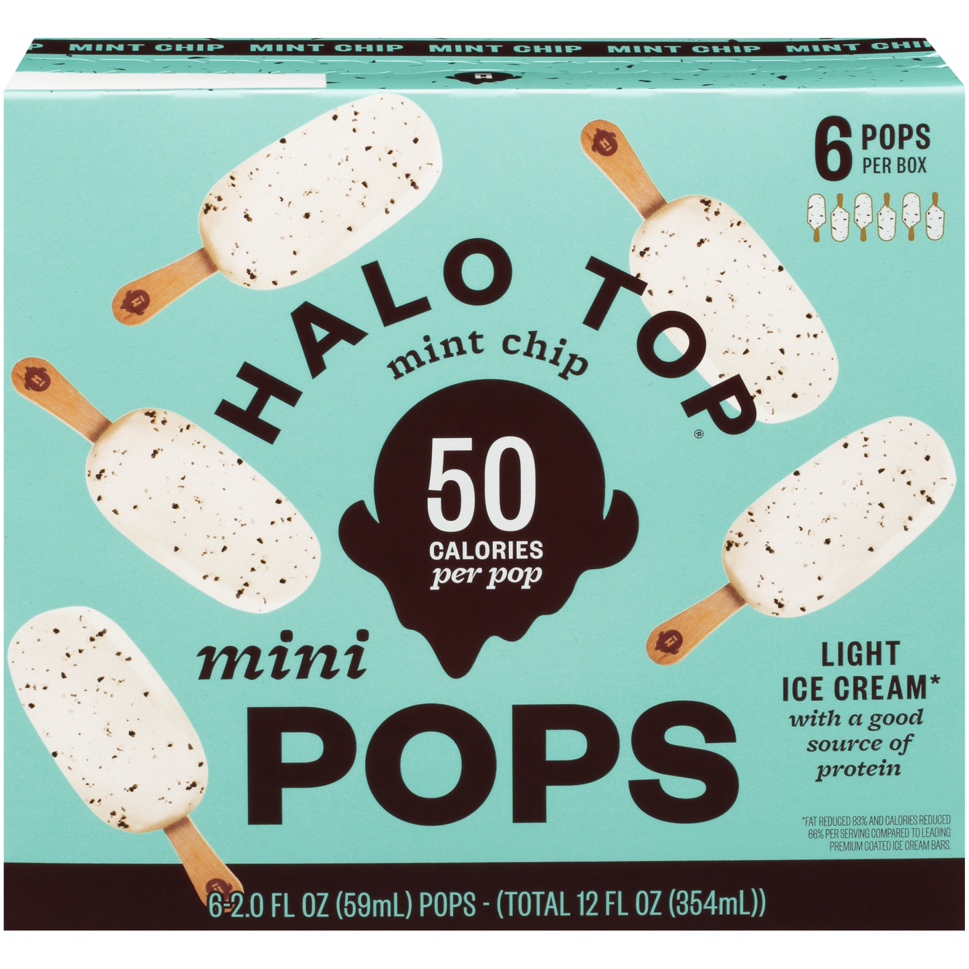 slide 3 of 7, Halo Top Creamery Mint Chip Pops, 6 ct; 2 fl oz