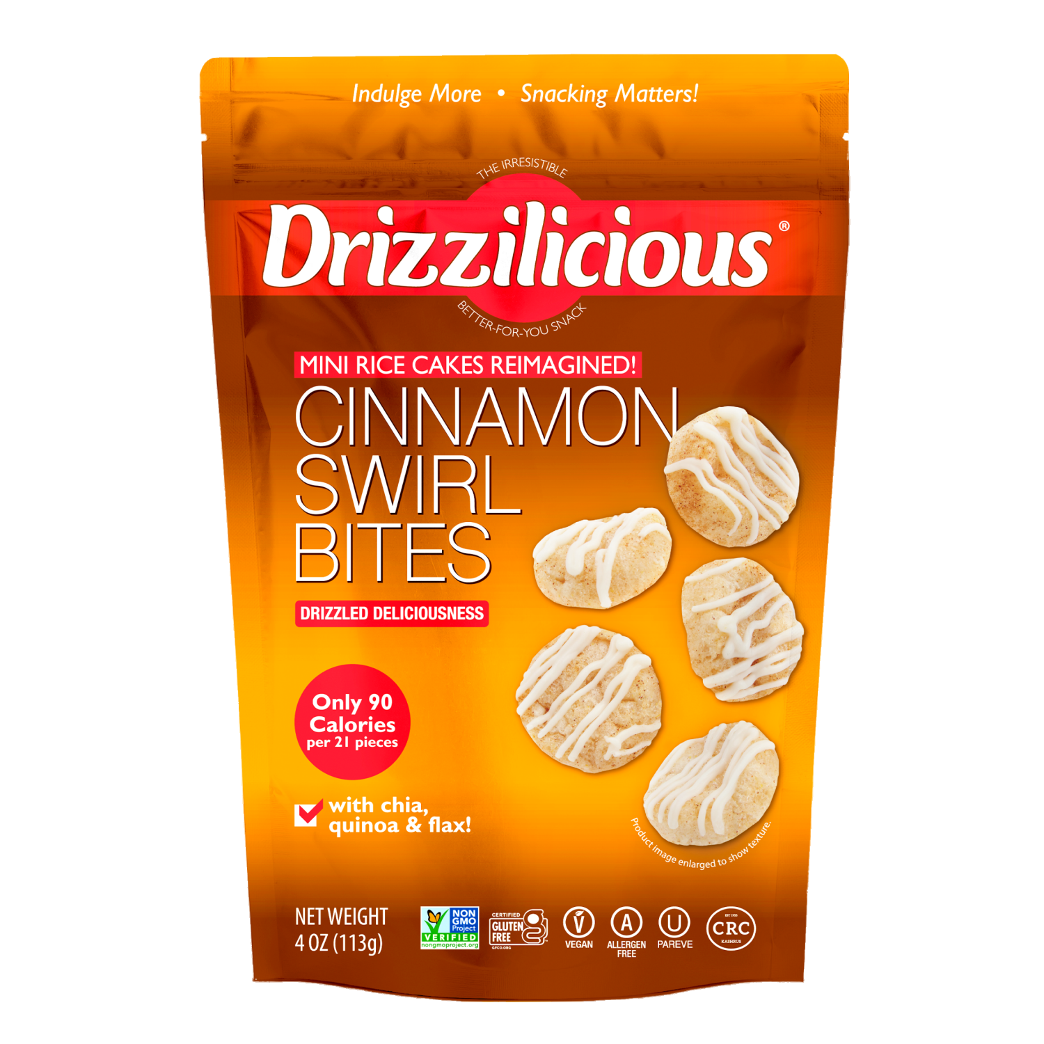 slide 1 of 2, Drizzilicious Cinnamon Swirl Bites 4 oz, 4 oz