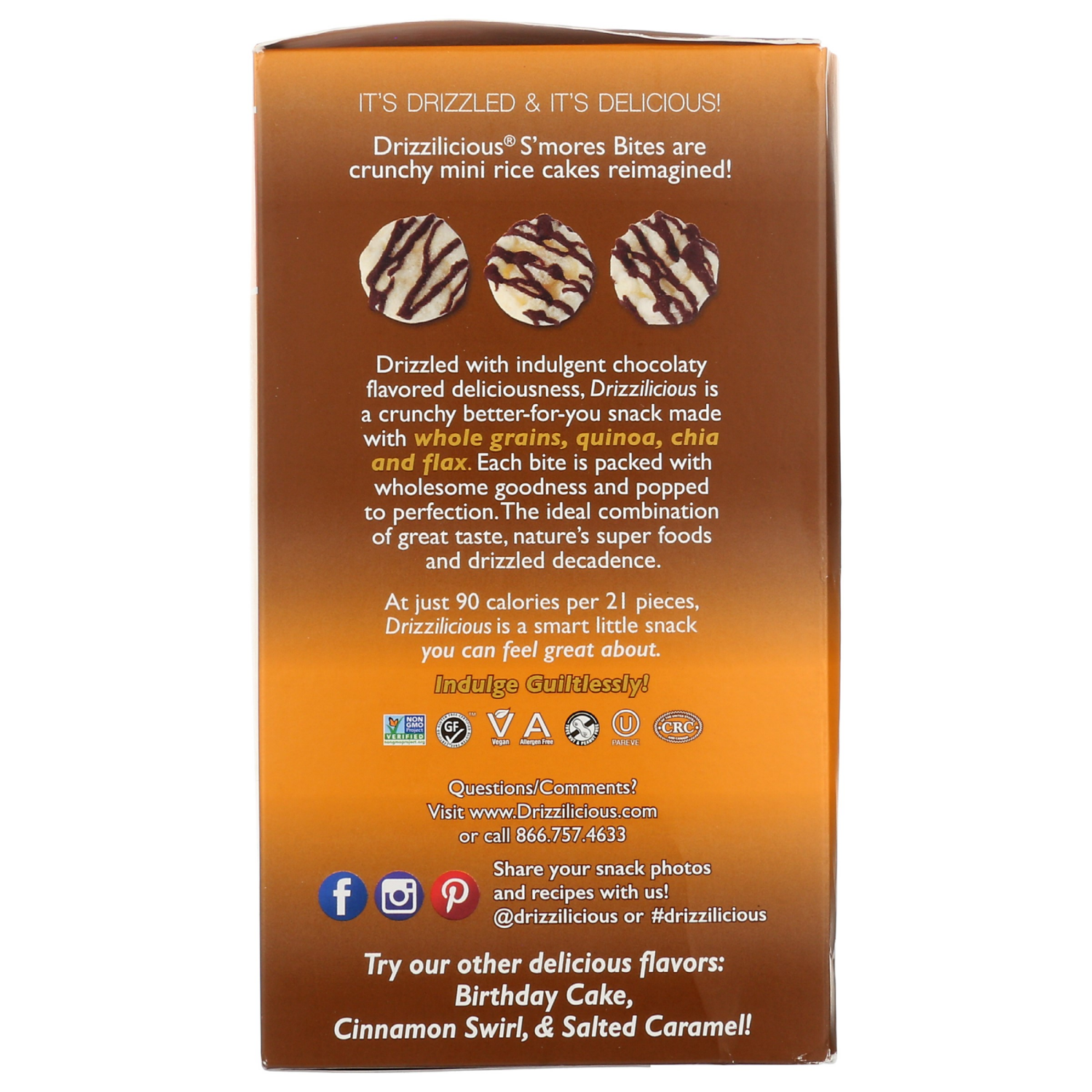 slide 2 of 2, Drizzilicious S'mores Mini Rice Cake Bites Multipack - 7.4 oz, 7.4 oz