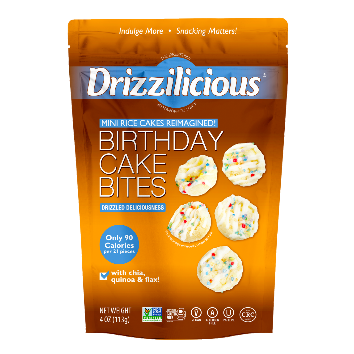 slide 1 of 2, Drizzilicious Birthday Cake Bites 4 oz, 4 oz