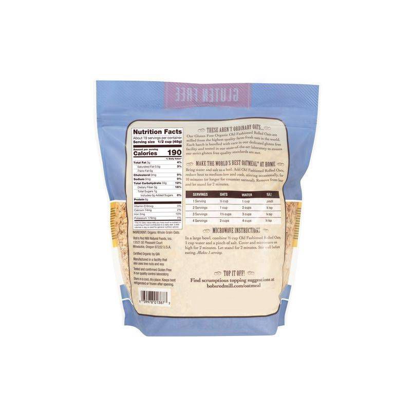 slide 2 of 4, Bob's Red Mill Gluten Free Organic Old Fashioned Rolled Oats - 32oz, 32 oz