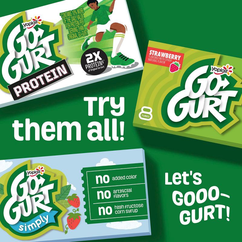 slide 8 of 8, Yoplait Simply Go-Gurt Mixed Berry/Strawberry Fat Free Kids' Yogurt - 40oz/20ct, 40 oz, 20 ct