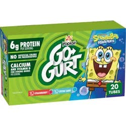 Yoplait Go-Gurt Strawberry/Cotton Candy Fat Free ' Yogurt - 40oz/20ct: Gluten-Free, 6g Protein