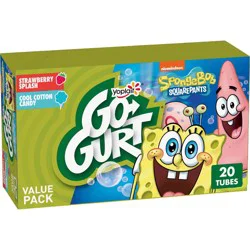 Yoplait Go-Gurt Strawberry/Cotton Candy Fat Free Kids' Yogurt - 40oz/20ct