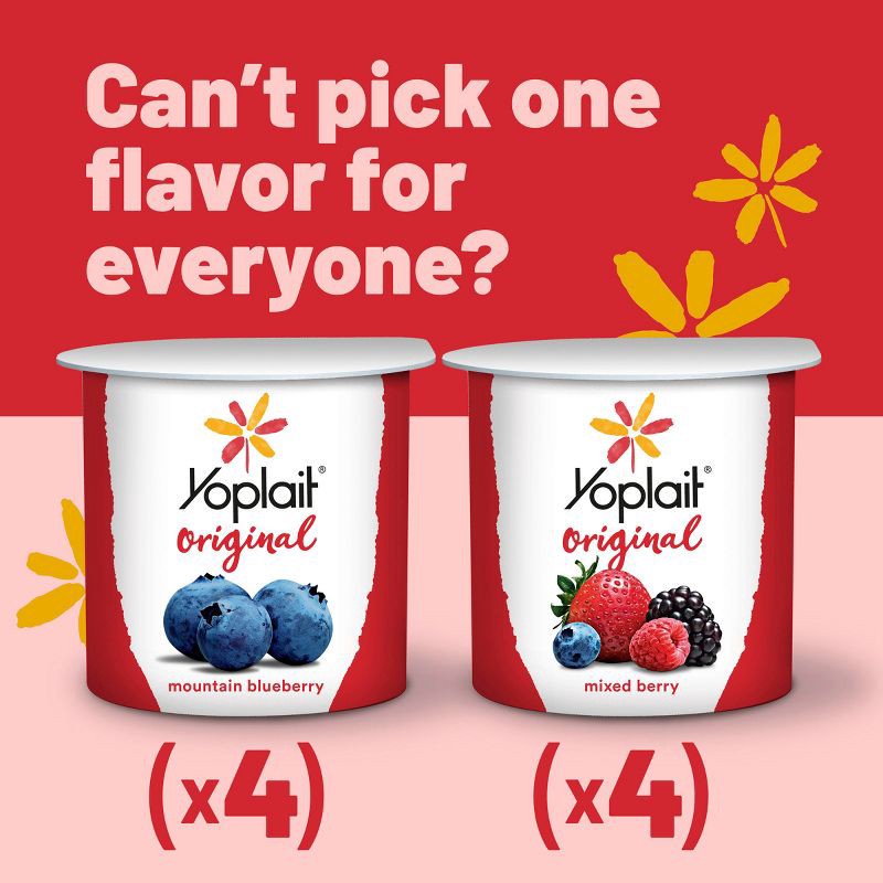 slide 3 of 10, Yoplait Original Mountain Blueberry & Mixed Berry Yogurt - 8ct/6oz Cups, 8 ct; 6 oz