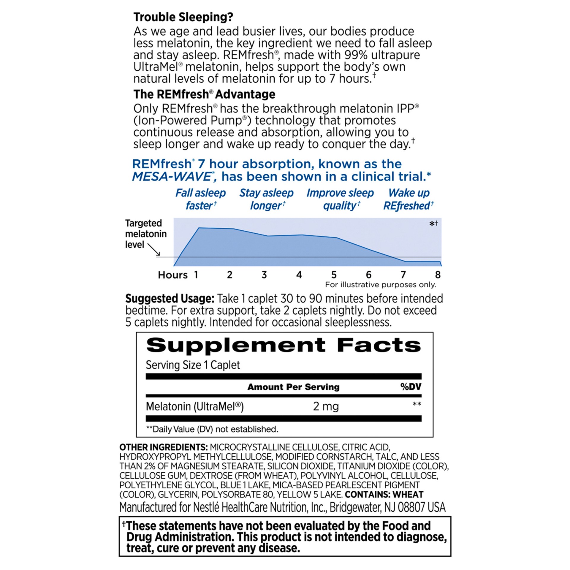 slide 4 of 4, REMFRESH Dietary Supplement cAPLETS 2 mg Carton 36 ct, 36 ct