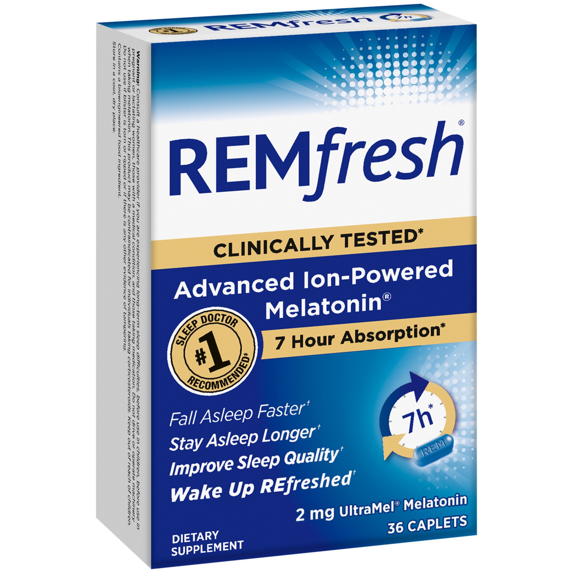 slide 2 of 4, REMFRESH Dietary Supplement cAPLETS 2 mg Carton 36 ct, 36 ct