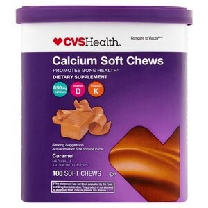 slide 1 of 1, CVS Health Calcium Soft Chews, Caramel, 100 Ct, 1 ct