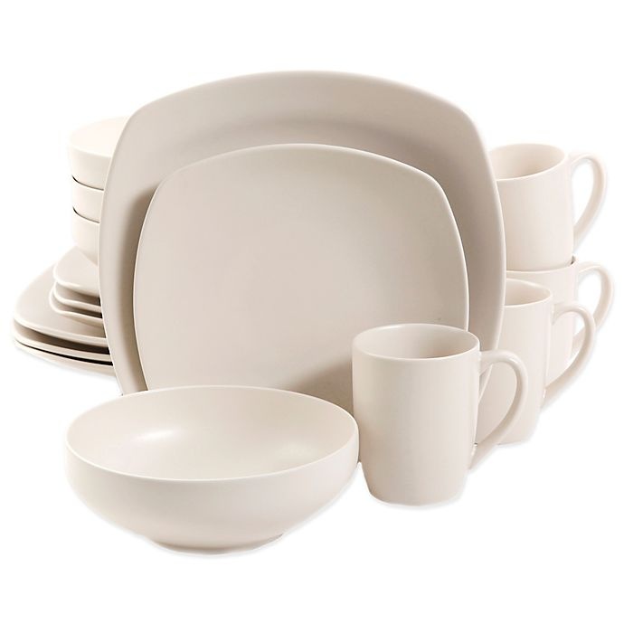 slide 1 of 1, Gibson Home Square Paradiso Dinnerware Set - Linen, 16 ct