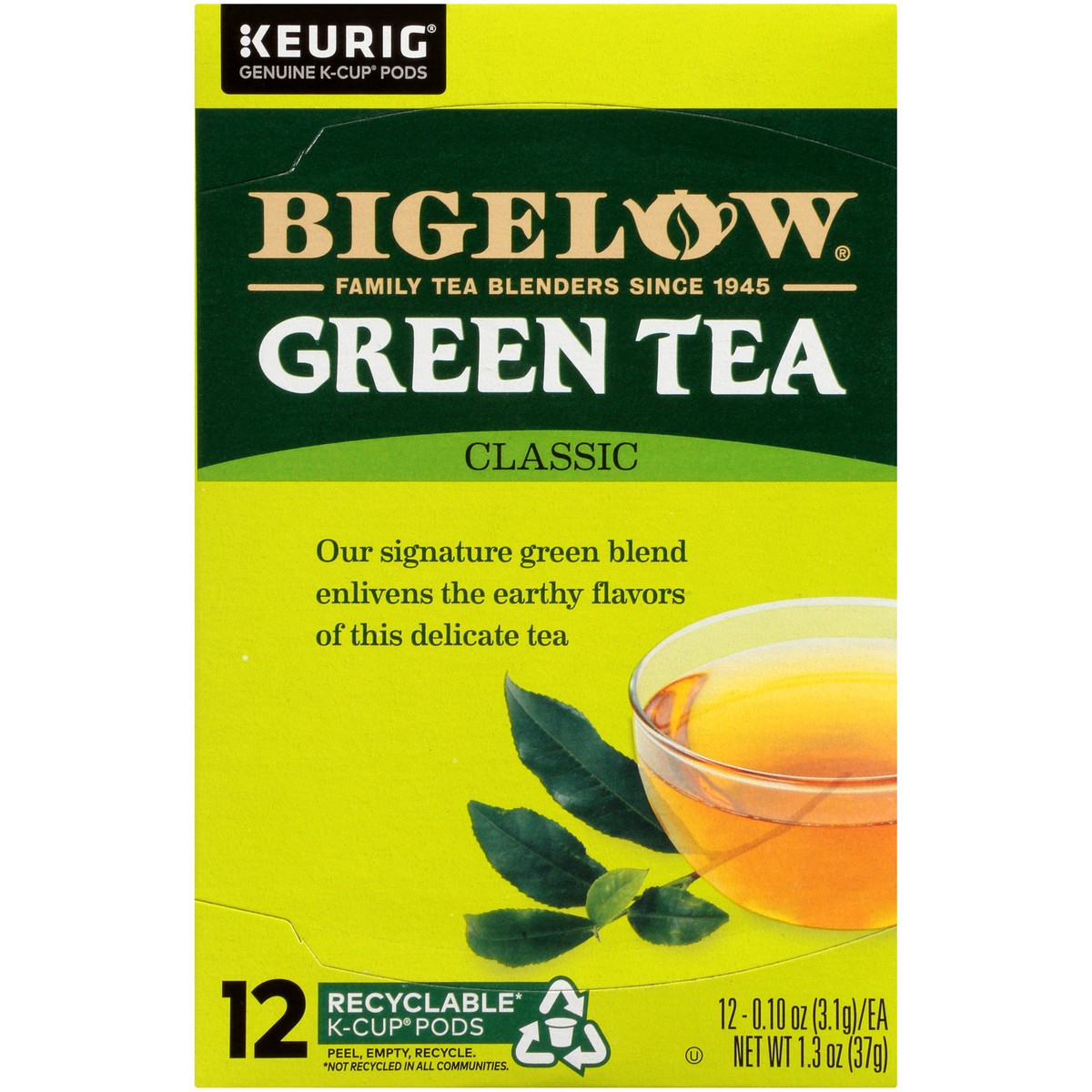 slide 1 of 7, Bigelow Green Tea 12 K-Cup Pods, 12 ct
