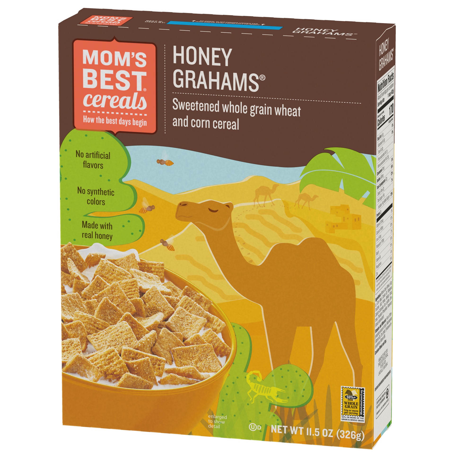 slide 4 of 5, MOM's Best Cereals Mom's Best Honey Grahams Breakfast Cereal, 11.5 OZ Box, 11.5 oz