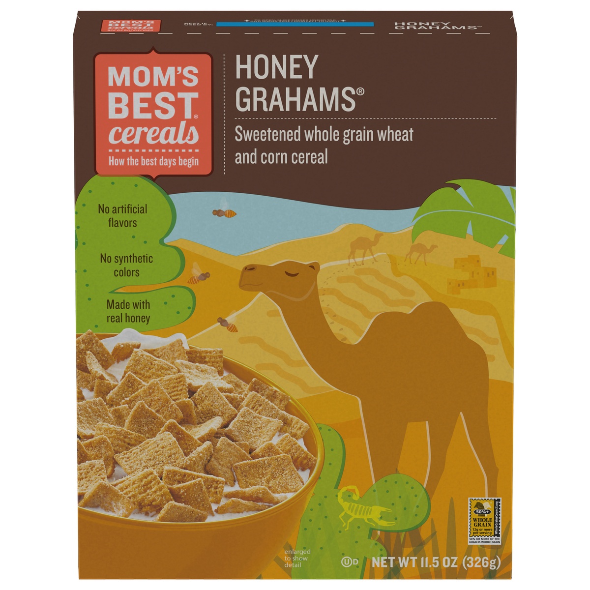 slide 1 of 11, Moms Best Honey Grahams Cereal, 11.5 oz
