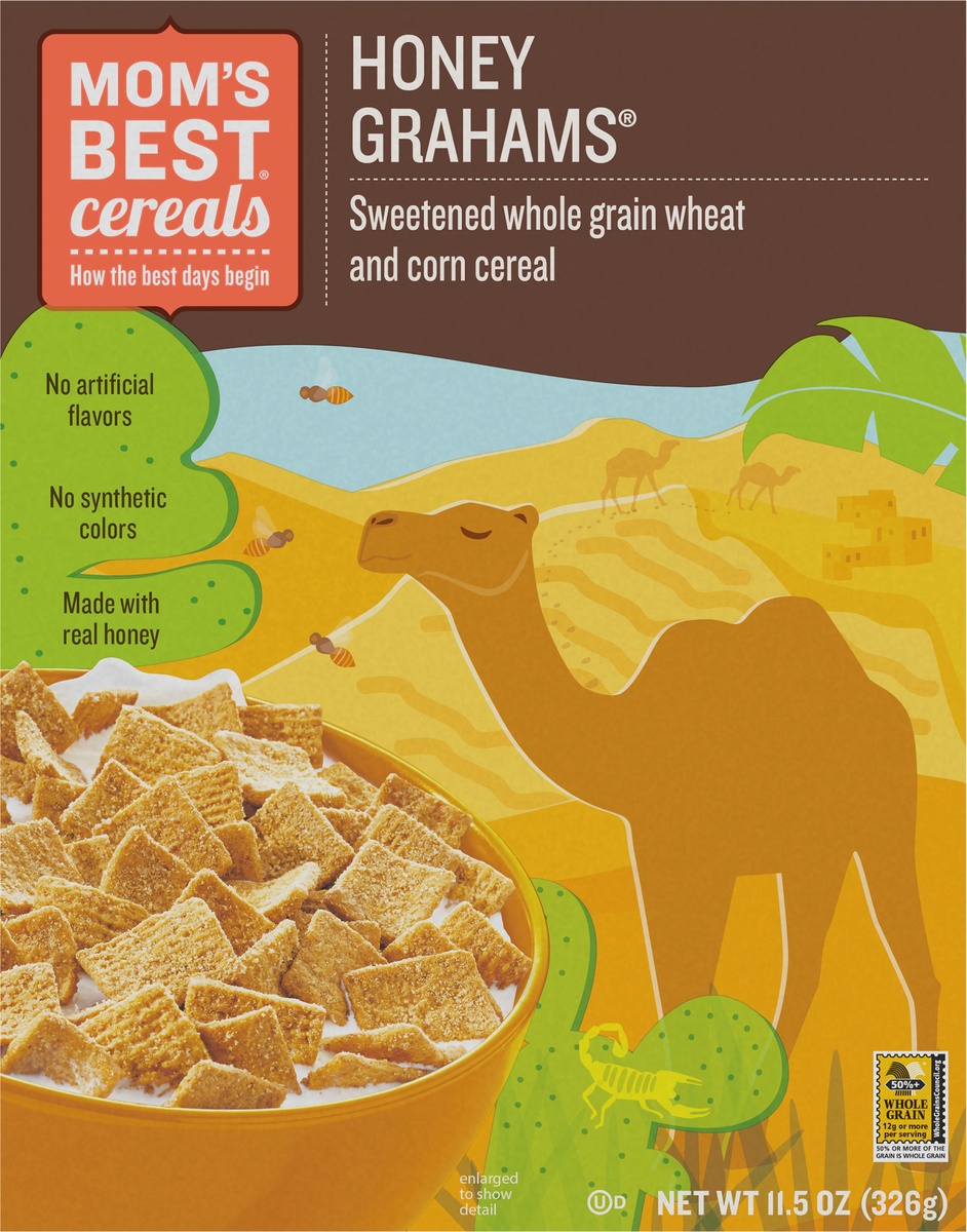slide 9 of 11, Moms Best Honey Grahams Cereal, 11.5 oz