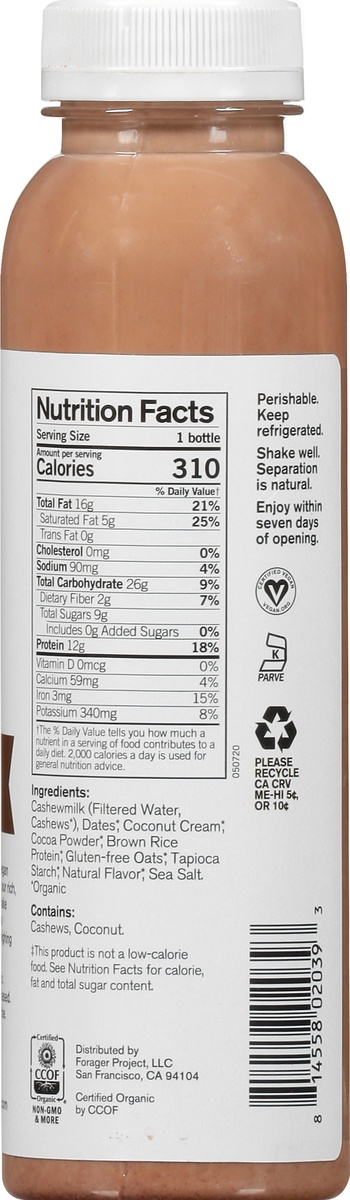 slide 10 of 10, Forager Project Nuts And Chocolate Dairy Free Shake, 12 fl oz