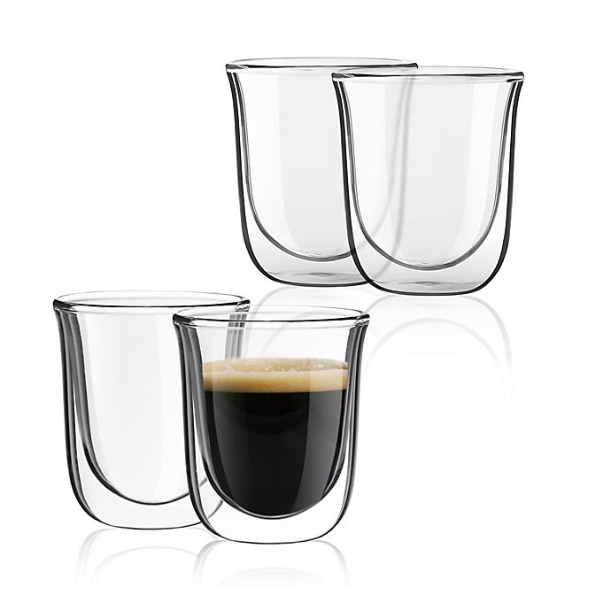 slide 2 of 7, JoyJolt Joy Jolt Javaah Double Wall Espresso Glass, 4 ct