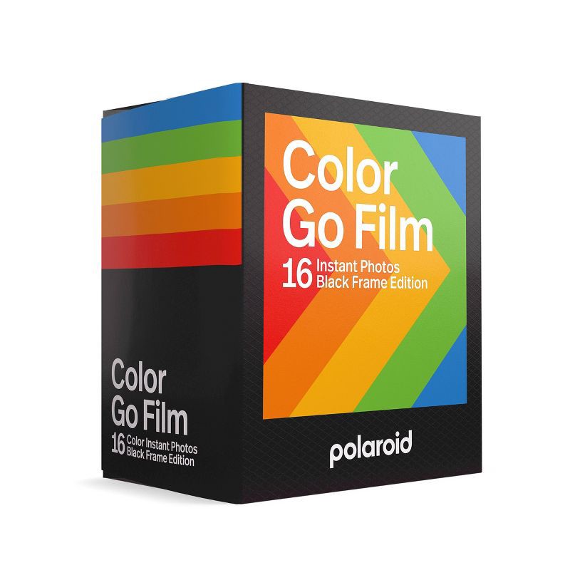slide 2 of 7, Polaroid Go Black Frame Film - Double Pack: Instant Camera Film, ISO 600, 8 Exposures per Roll, 1 ct