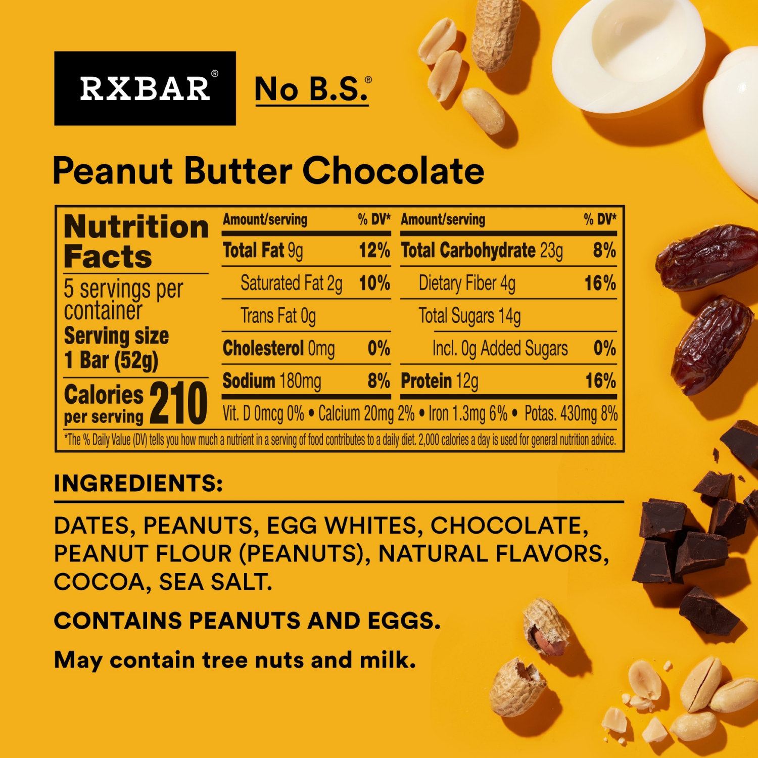 slide 2 of 8, RXBAR Peanut Butter Chocolate Protein Bars, 5 ct