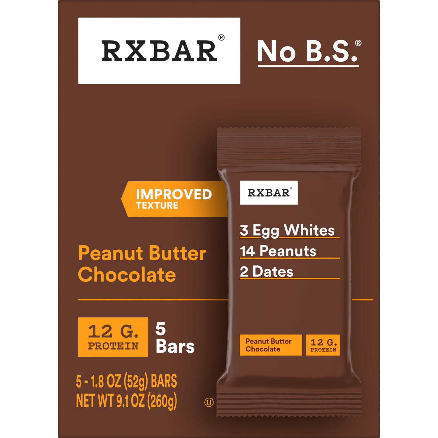 slide 4 of 8, RXBAR Peanut Butter Chocolate Protein Bars, 5 ct