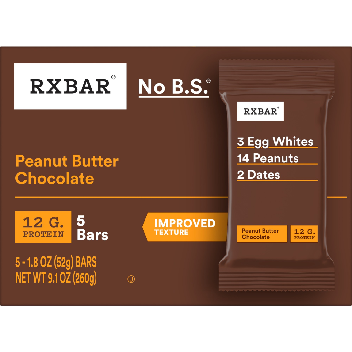 slide 7 of 8, RXBAR Peanut Butter Chocolate Protein Bars, 5 ct