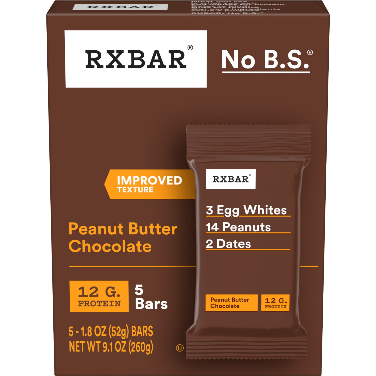 slide 1 of 8, RXBAR Peanut Butter Chocolate Protein Bars, 5 ct