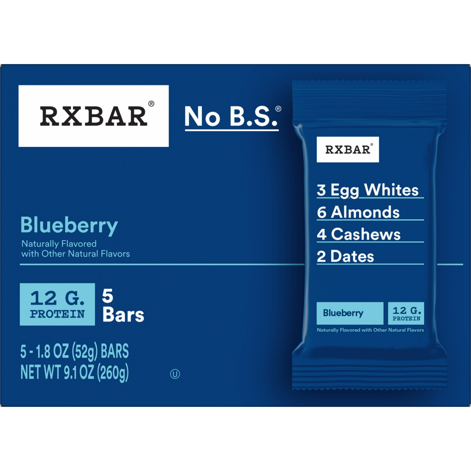 slide 7 of 8, RXBAR Blueberry Protein Bars, 5 ct