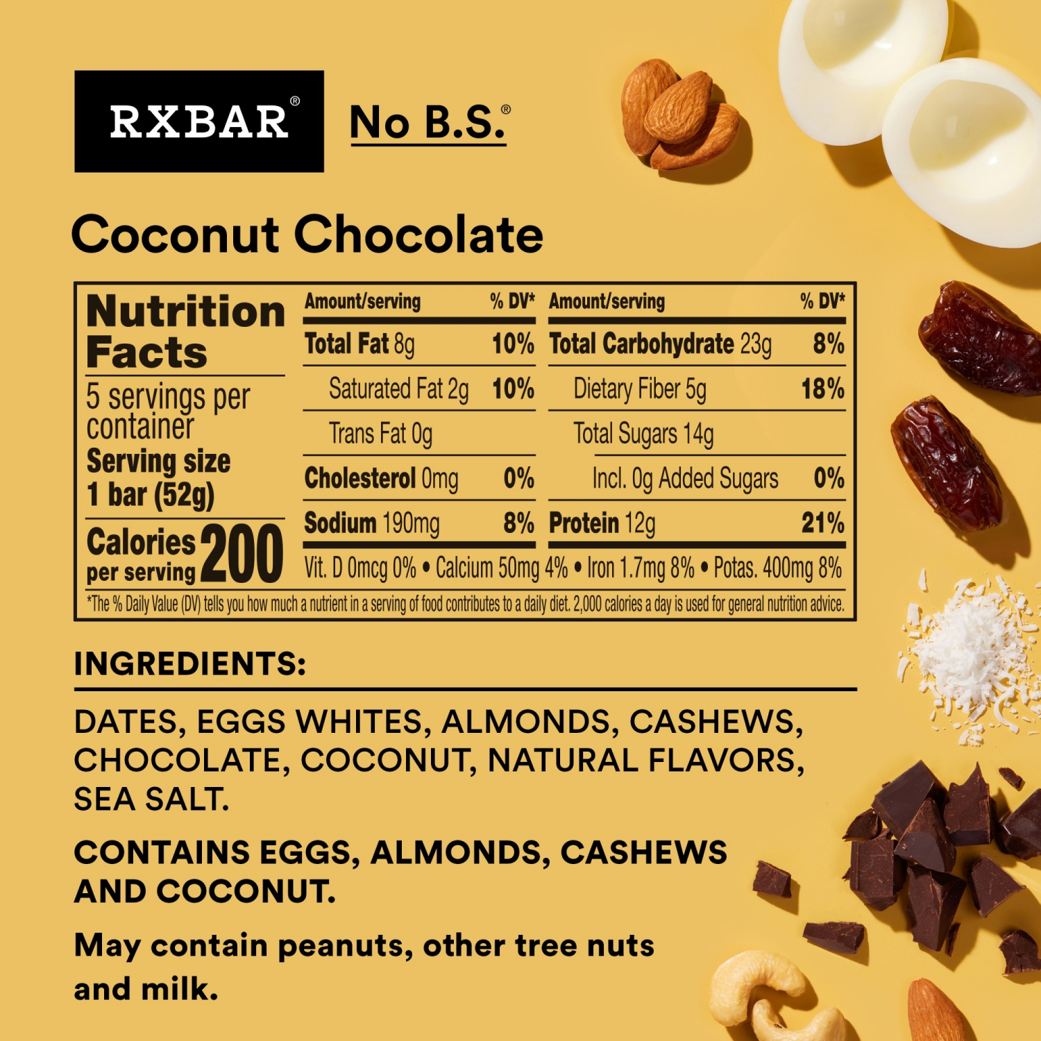 slide 2 of 8, RXBAR Coconut Chocolate Protein Bars, 5 ct