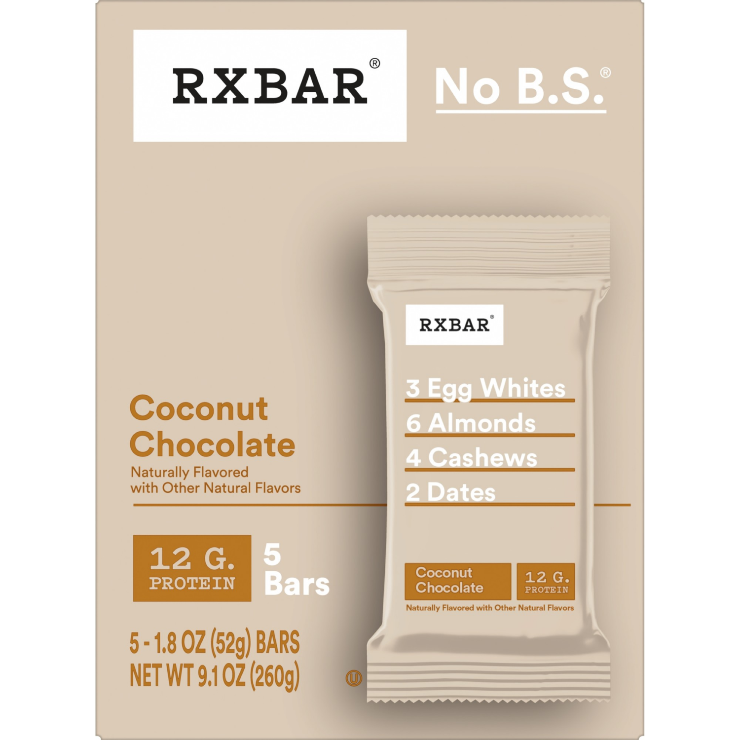 slide 4 of 8, RXBAR Coconut Chocolate Protein Bars, 5 ct