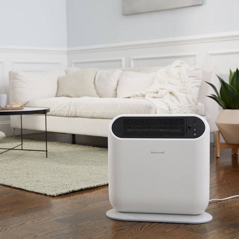 slide 2 of 7, Honeywell Thermawave Indoor Heater: Portable Ceramic Space Heater, 3 Settings, Fan Driven, 1500W, ETL Listed, White, 1 ct