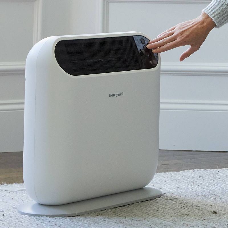 slide 4 of 7, Honeywell Thermawave Indoor Heater: Portable Ceramic Space Heater, 3 Settings, Fan Driven, 1500W, ETL Listed, White, 1 ct