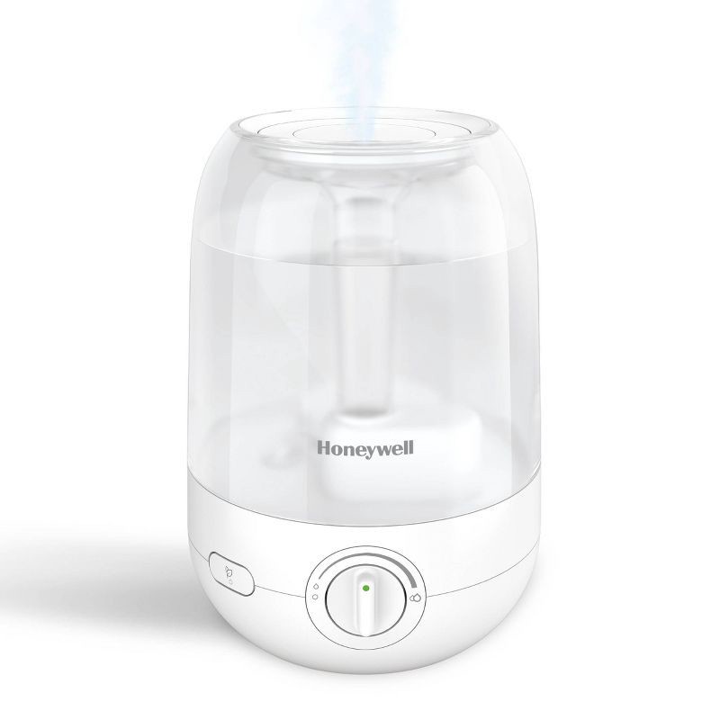 slide 1 of 7, Honeywell Ultrasonic Egg Humidifier HUL545W: Cool Mist, Aromatherapy, No Filter, 36-Hour Run, 300-500 sq. ft. Room, 1 ct