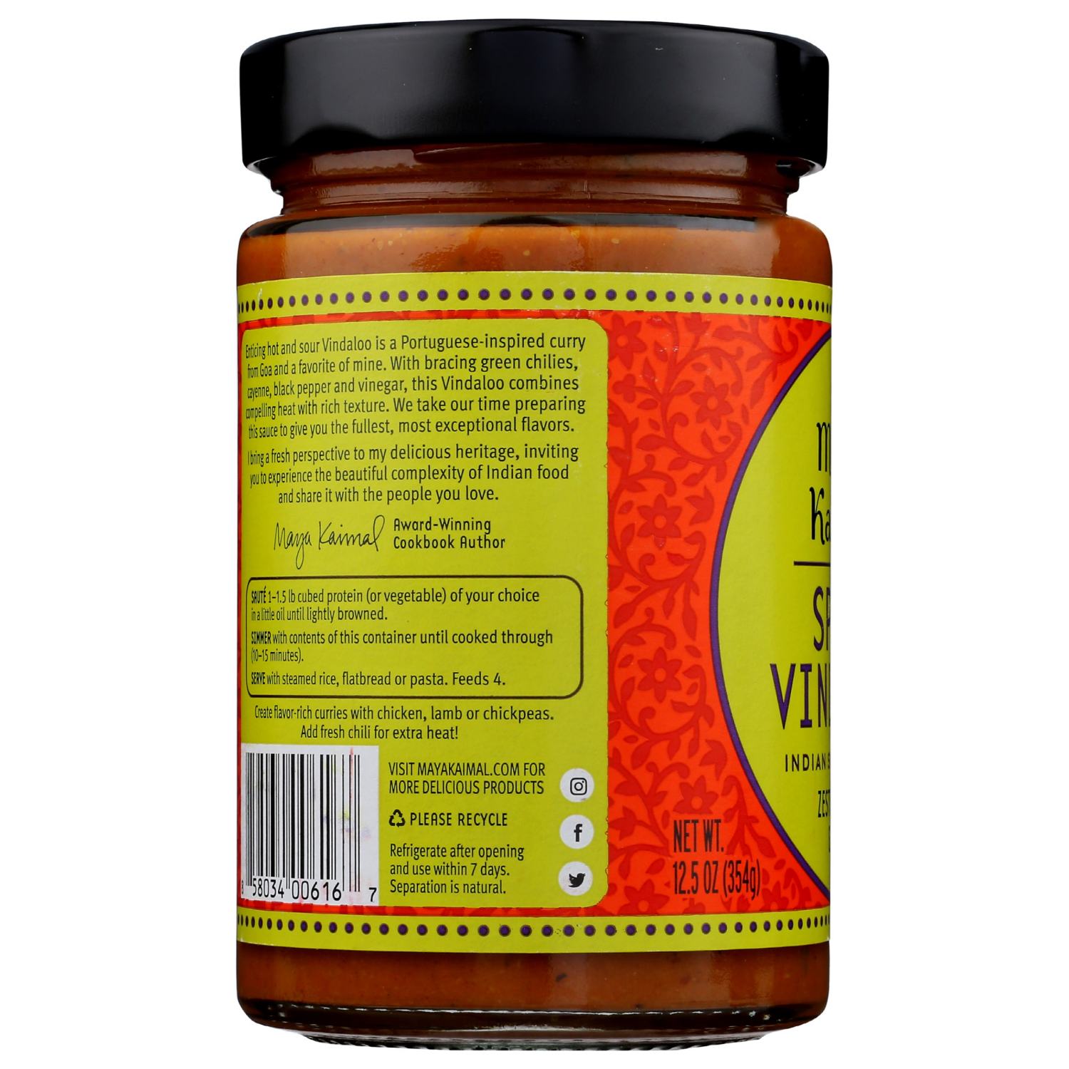slide 3 of 3, Maya Kaimal Sauce Spicy Vindaloo 12.5 Oz, 12.5 oz