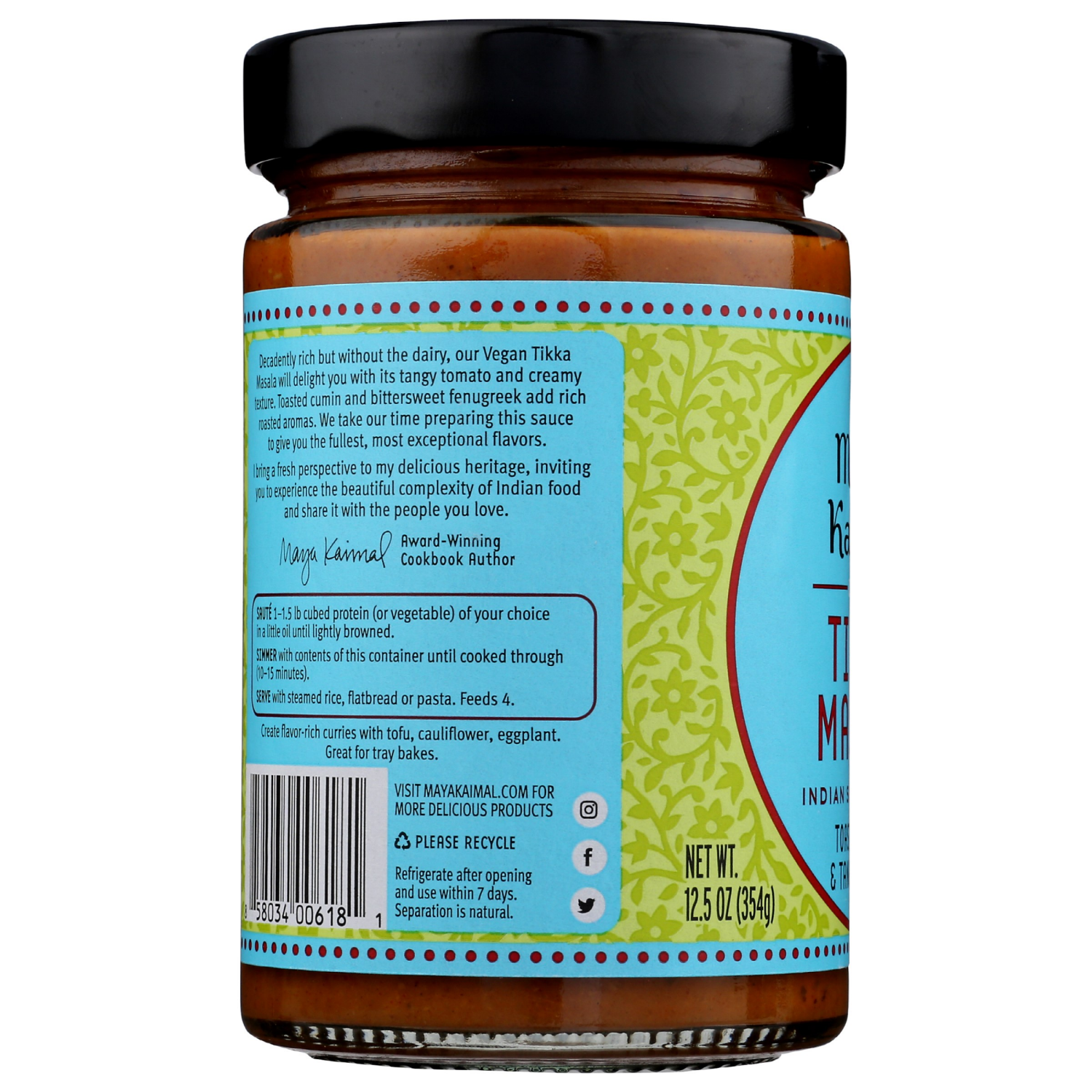 slide 3 of 3, Maya Kaimal Vegan Mild Tikka Masala Indian Simmer Sauce 12.5 oz, 12.5 oz