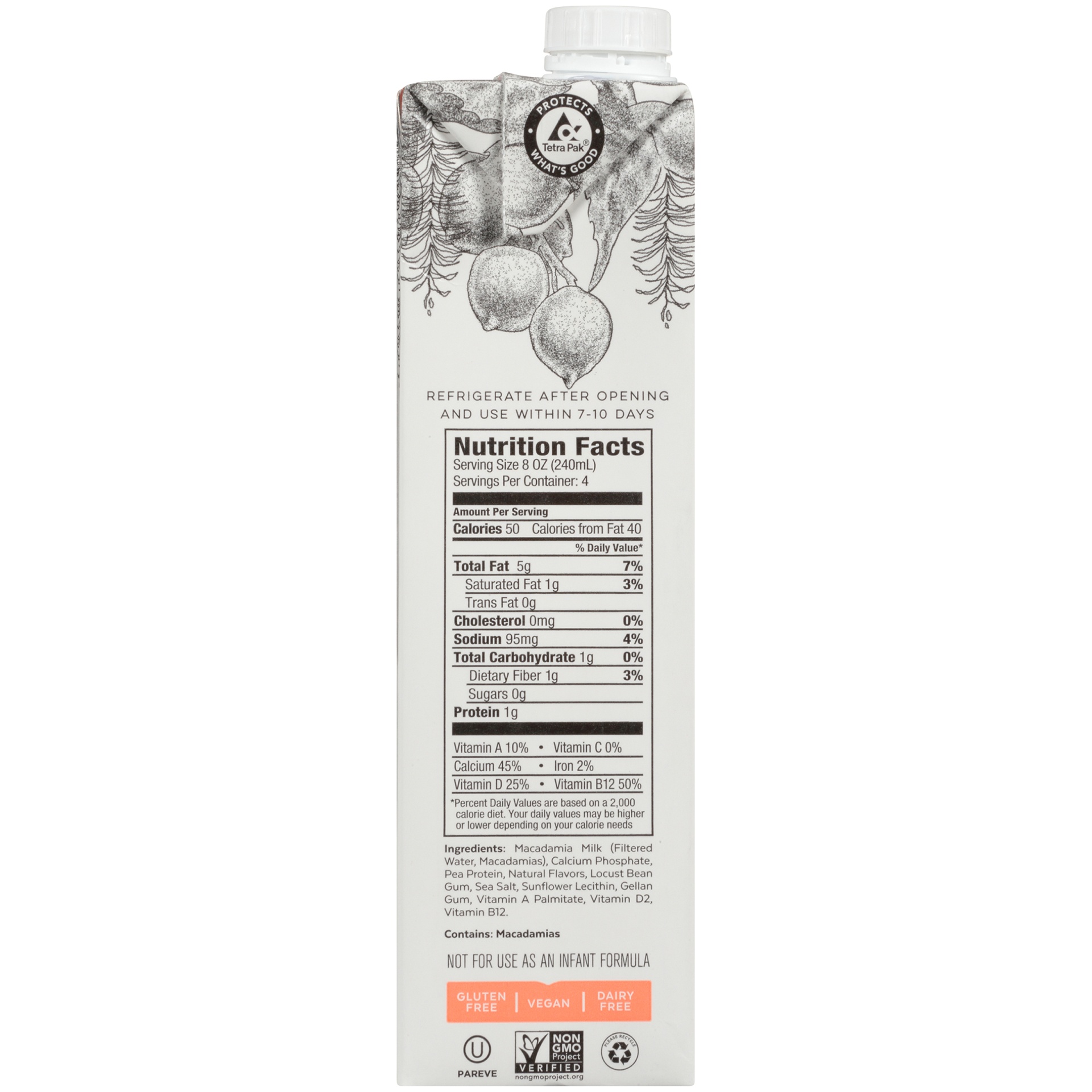 slide 4 of 6, Milkadamia Unsweetened Vanilla Macadamia Milk 32 fl oz, 32 fl oz