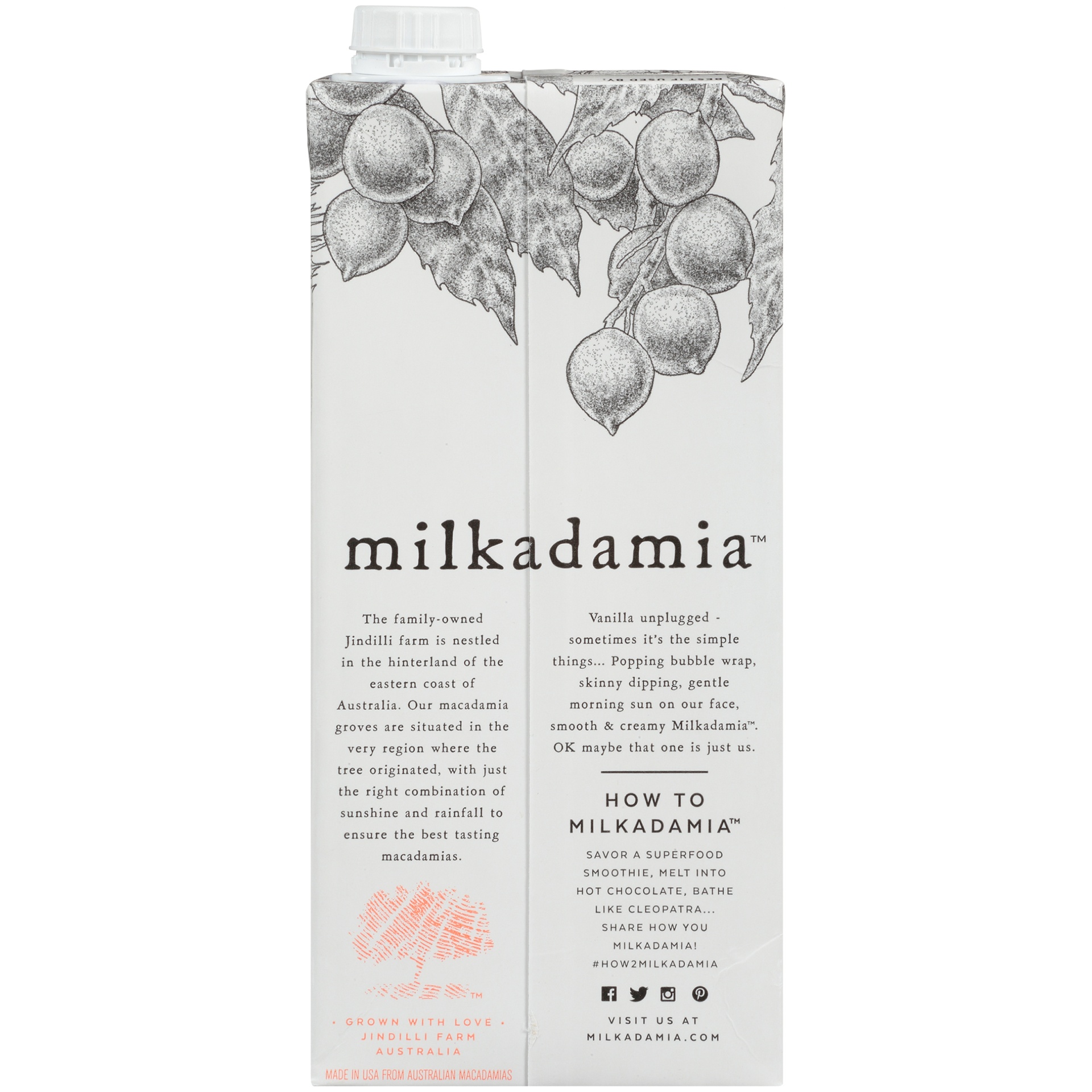 slide 3 of 6, Milkadamia Unsweetened Vanilla Macadamia Milk 32 fl oz, 32 fl oz