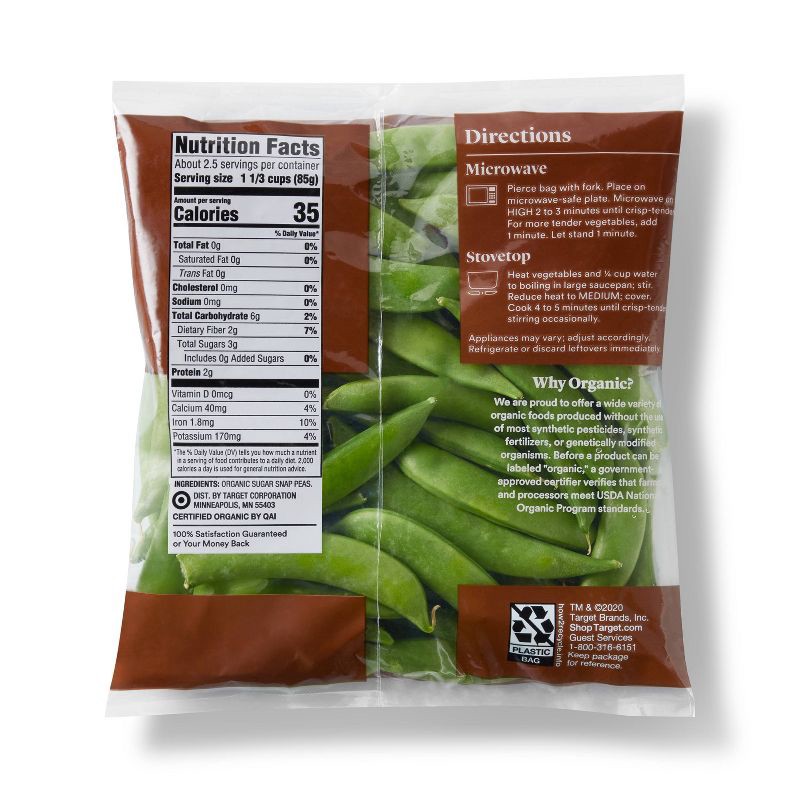 slide 2 of 4, Organic Steam-in-Bag Sugar Snap Peas - 8oz - Good & Gather™, 8 oz